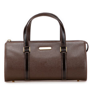 Pre-Loved Burberry Leather Boston Bag